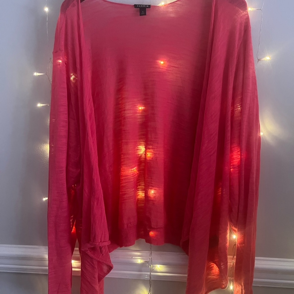 Torrid | Pink high back low front knit cardigan | Torrid Size 5